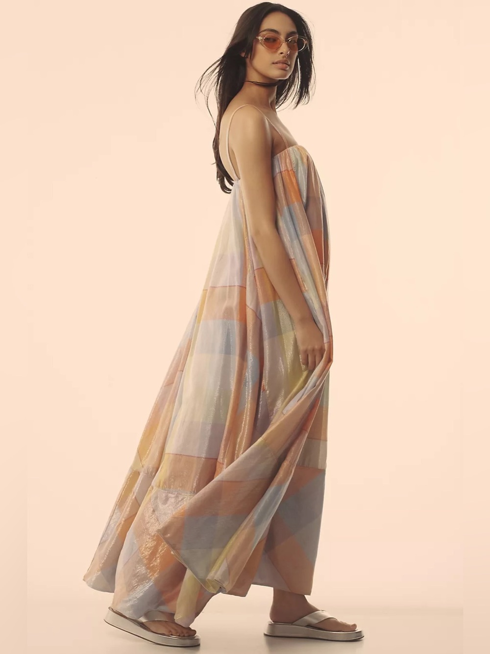 Anthropologie Pilcro Plaid Tent Maxi Dress Size Small - Picture 3 of 9